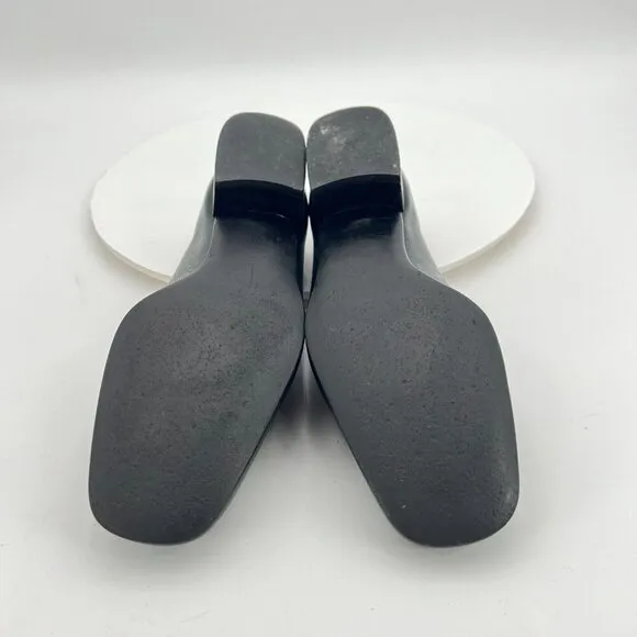 Salvatore Ferragamo Women Size 6 Black Leather Horse Bit Slip On Low Heel Shoes