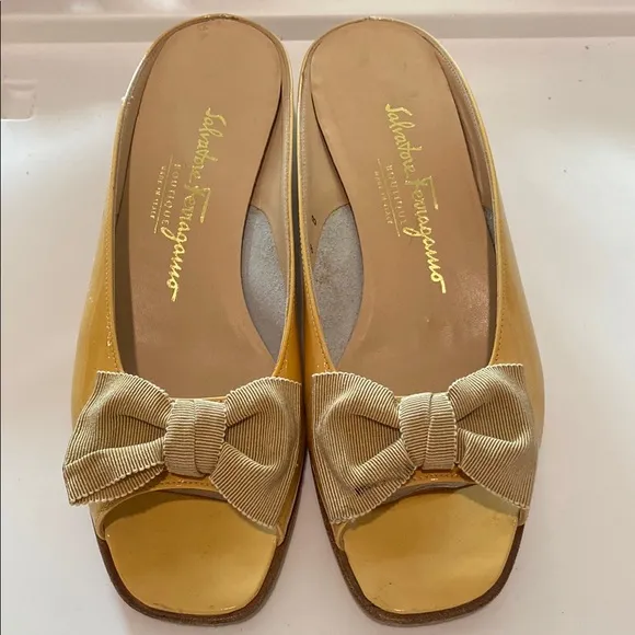 Salvatore Ferragamo Women's Yellow Slide Sandals