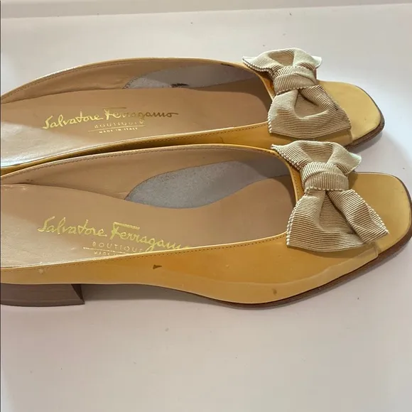 Salvatore Ferragamo Women's Yellow Slide Sandals