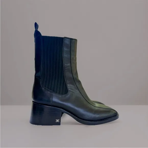Sam Edelman Dasha Square Toe Chelsea Boots Black Size 9