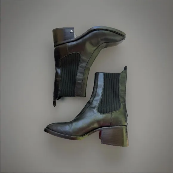 Sam Edelman Dasha Square Toe Chelsea Boots Black Size 9