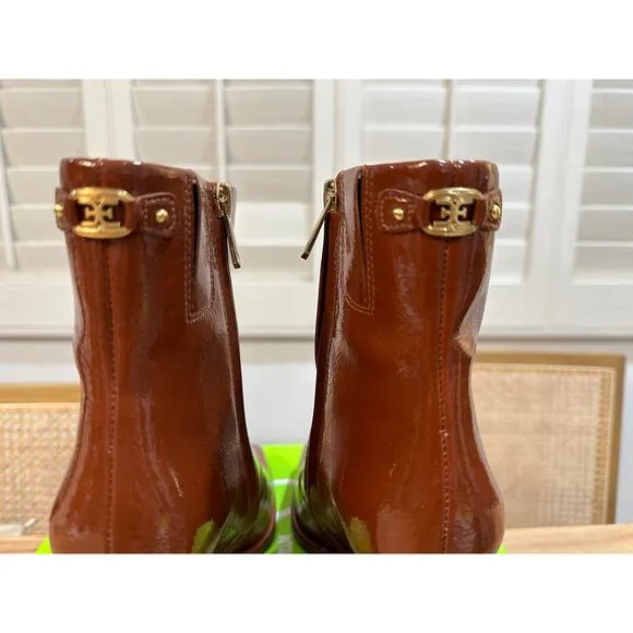 Sam Edelman Irie Square Boots Cinnamon Size 6.5 NIB Sleek Timeless