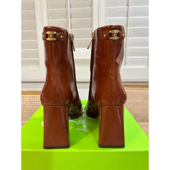 Sam Edelman Irie Square Boots Cinnamon Size 6.5 NIB Sleek Timeless