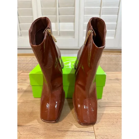 Sam Edelman Irie Square Boots Cinnamon Size 6.5 NIB Sleek Timeless