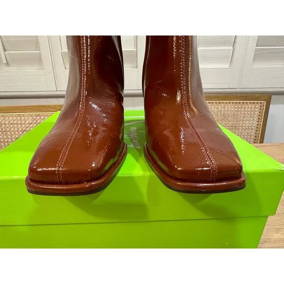 Sam Edelman Irie Square Boots Cinnamon Size 6.5 NIB Sleek Timeless