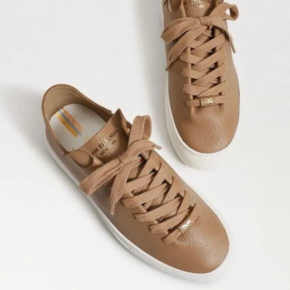 SAM EDELMAN Poppy Lace Up Sneakers in Camel Size 9.5 New in Box