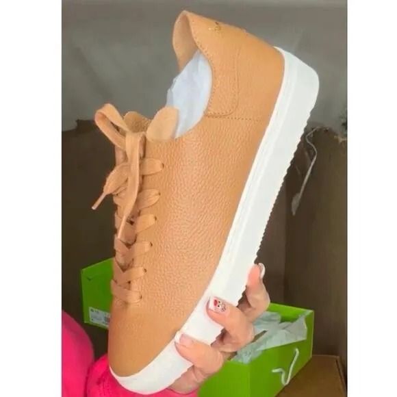 SAM EDELMAN Poppy Lace Up Sneakers in Camel Size 9.5 New in Box
