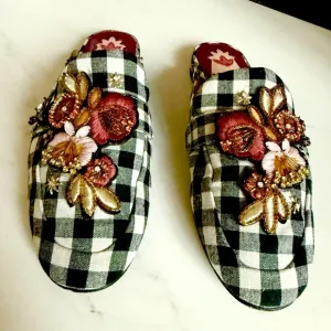 Sam Edelman slides Floral Embroidered Women's Shoes Mule Slippers Size 6M
