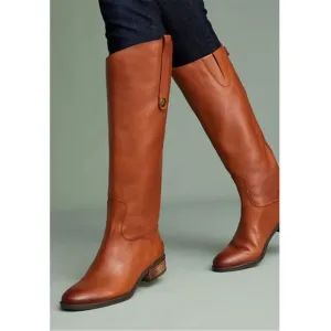 Sam Edelman Women's Penny Leather tall Riding Boot 7M Whiskey Leather‎