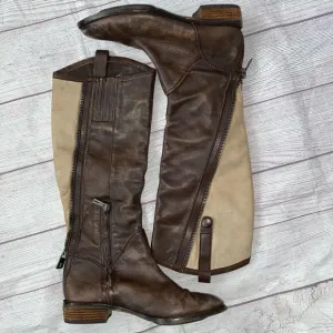 Sam Edelman Patrice women 6 side zip boots brown &amp; tan