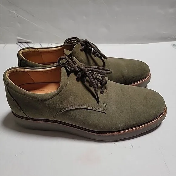 Samuel Hubbard Olive Green Nubuck Free Leather Walking Shoes Vibram Sole size 9