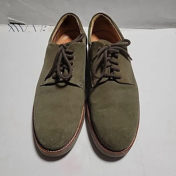 Samuel Hubbard Olive Green Nubuck Free Leather Walking Shoes Vibram Sole size 9