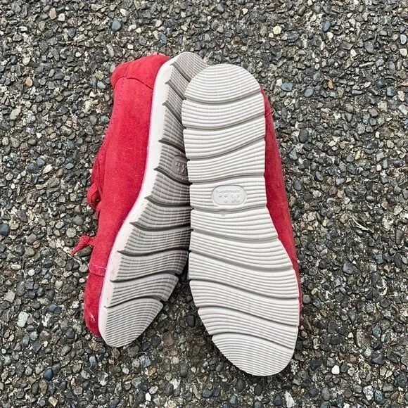 Samuel Hubbard red men’s suede slipon tennis shoes