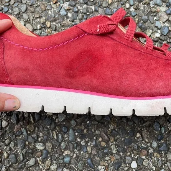 Samuel Hubbard red men’s suede slipon tennis shoes