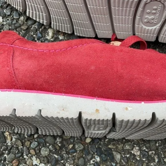Samuel Hubbard red men’s suede slipon tennis shoes