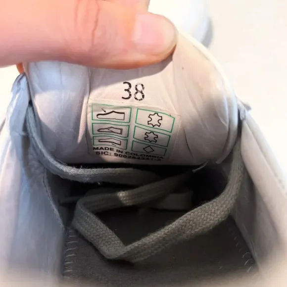 Sans Matin Original C20 Greek Letters White Leather Lace Up Low Sneakers 38