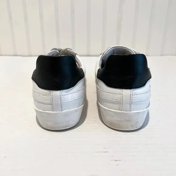 Sans Matin Original C20 Greek Letters White Leather Lace Up Low Sneakers 38
