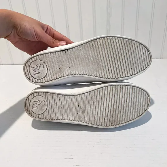 Sans Matin Original C20 Greek Letters White Leather Lace Up Low Sneakers 38