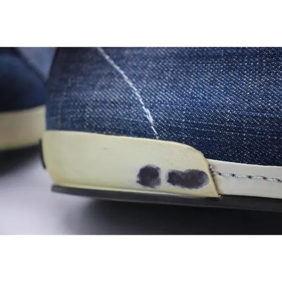 Santoni High-Top Denim Sneakers Men's Size UK 8 Blue Sneakers Made in Italy