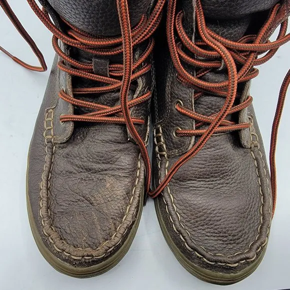 Sanuk Stratton Deluxe Leather Brown Lace Up Boots Mens 8 - 1014131