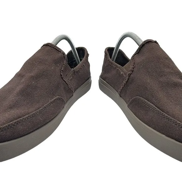 Sanuk Vagabond Mens 9.5 Dark Brown Slip-On Sneaker LX Comfort Casual Shoes