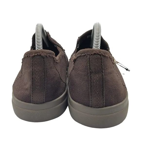 Sanuk Vagabond Mens 9.5 Dark Brown Slip-On Sneaker LX Comfort Casual Shoes