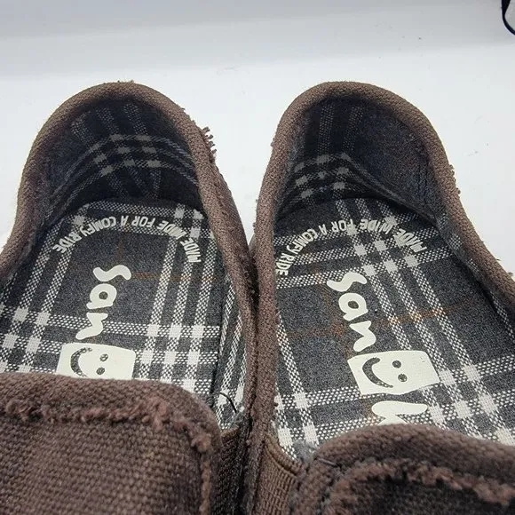 Sanuk Vagabond Mens 9.5 Dark Brown Slip-On Sneaker LX Comfort Casual Shoes