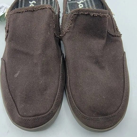 Sanuk Vagabond Mens 9.5 Dark Brown Slip-On Sneaker LX Comfort Casual Shoes
