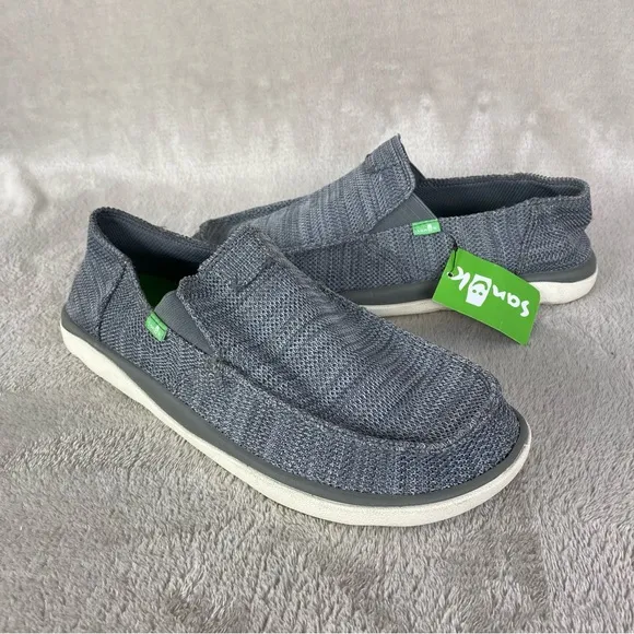 SANUK Vagabond Tripper Mesh Mens Slip On Loafer Sneaker Size 11 Gray White Shoes