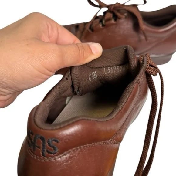 SAS Free Time Teak Brown Leather Walking Shoes Oxfords Women's Size 6.5N