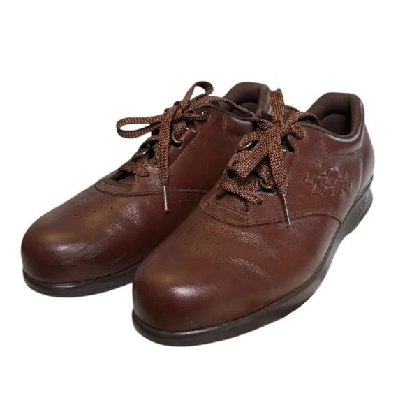 SAS Free Time Teak Brown Leather Walking Shoes Oxfords Women's Size 6.5N