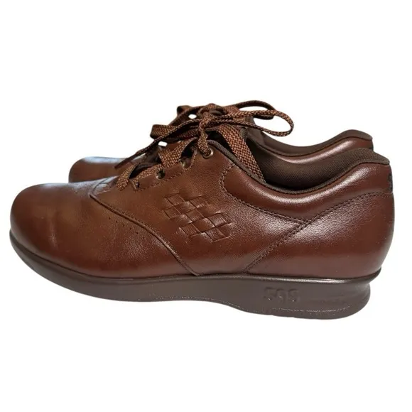 SAS Free Time Teak Brown Leather Walking Shoes Oxfords Women's Size 6.5N