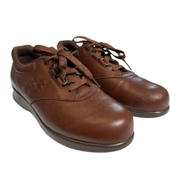 SAS Free Time Teak Brown Leather Walking Shoes Oxfords Women's Size 6.5N