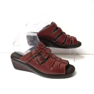 SAS Sandals Tripad Comfort Tango Fishermen Wedge Slip On Red Leather Shoes WMN 7