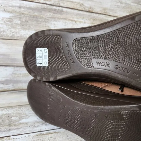 SAS Women's Size 10N Walk Easy Lace Up Brown Nubuck Comfort Walking Shoes EUC