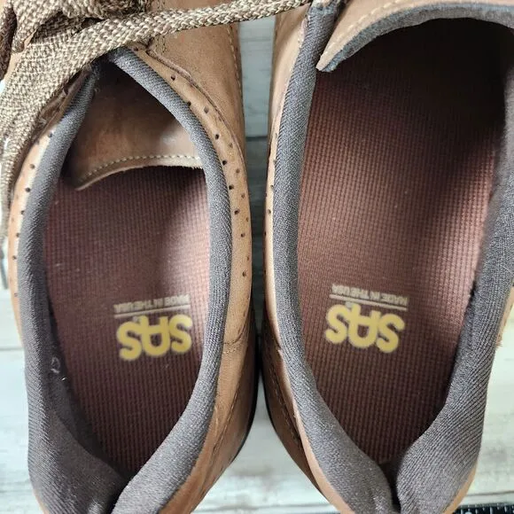 SAS Women's Size 10N Walk Easy Lace Up Brown Nubuck Comfort Walking Shoes EUC