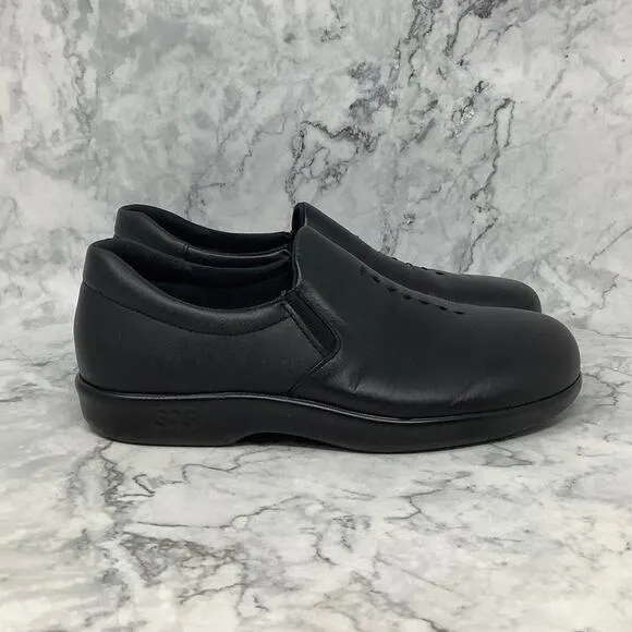 SAS Womens Sz 8W Black Leather Viva Slip On Loafers Shoes Tripad Comfort S2-4