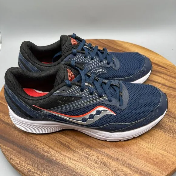 Saucony Cohesion 15 Shoes Mens Size 10.5 Navy Running Walking Gym Night ViZiRed