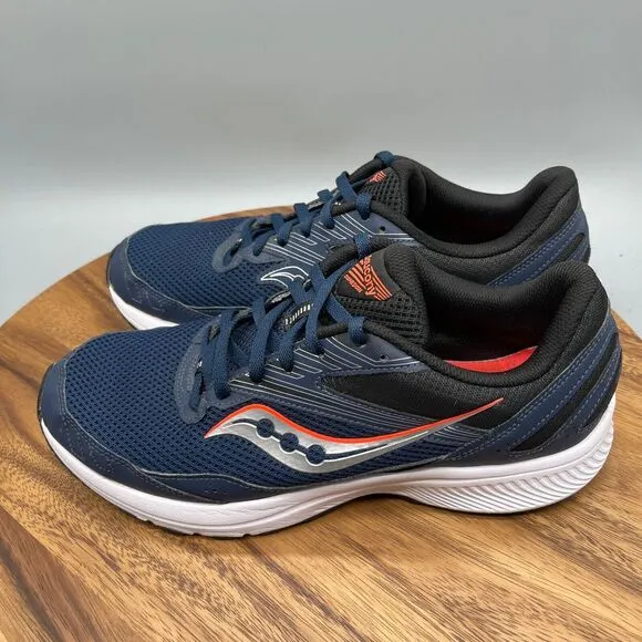 Saucony Cohesion 15 Shoes Mens Size 10.5 Navy Running Walking Gym Night ViZiRed