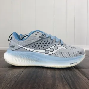 Saucony Ride 17 Running Shoe Womens Sneaker Size 7.5 WIDE Gray Blue Cloud/Breeze