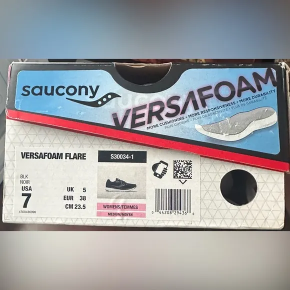SAUCONY VERSAFOAM FLARE BLACK &amp; WHITE MESH ATHLEISURE ATHLETIC RUNNING SNEAKERS