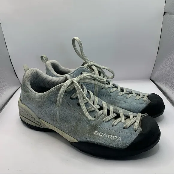 SCARPA Mojito Lake Blue Suede Canvas Outdoor Hiking Climbing Shoes Sz EU40 US7.5