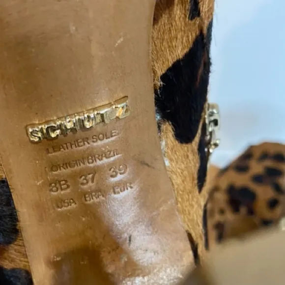 Schulz Sexy Leopard 🐆 5’ heel Boots-Size 8