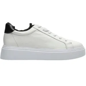SCHUTZ KRISTEN WHITE LEATHER PLATFORM SNEAKERS SHEARLING SIZE 8.5 EUC