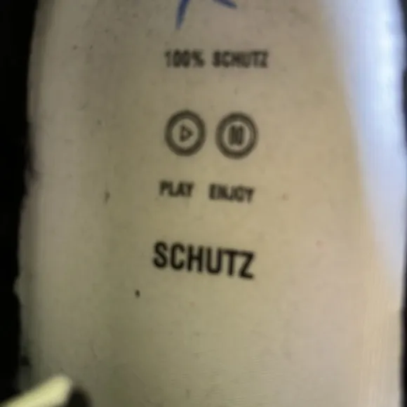 SCHUTZ KRISTEN WHITE LEATHER PLATFORM SNEAKERS SHEARLING SIZE 8.5 EUC