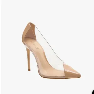 SCHUTZ nude transparent high heel pumps size 8.5 slip on shoes