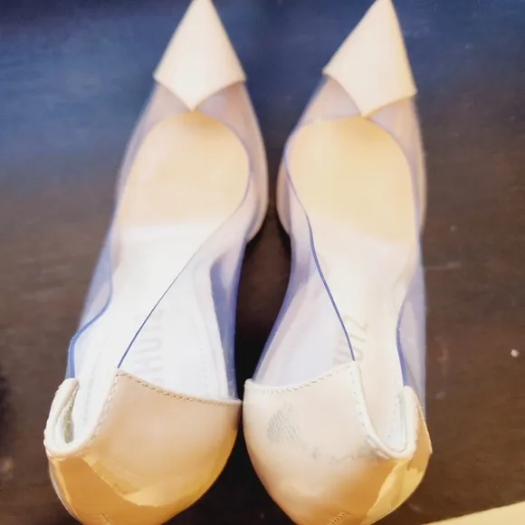 SCHUTZ nude transparent high heel pumps size 8.5 slip on shoes