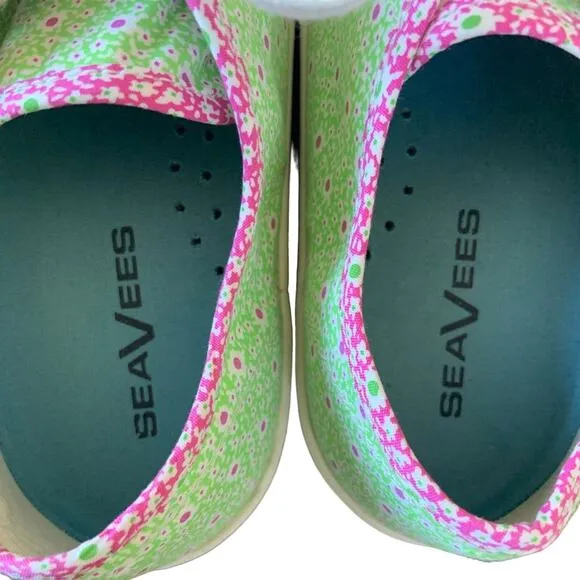 Seavees Monterey Sneaker Platform in Pink Lime Flower Poplin Size 8 Shoes NEW