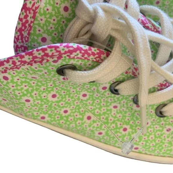 Seavees Monterey Sneaker Platform in Pink Lime Flower Poplin Size 8 Shoes NEW