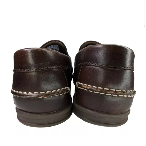 Sebago LiteSides Mens Boat Shoes Size 9.5 Burnt Brown Slip On Docksiders